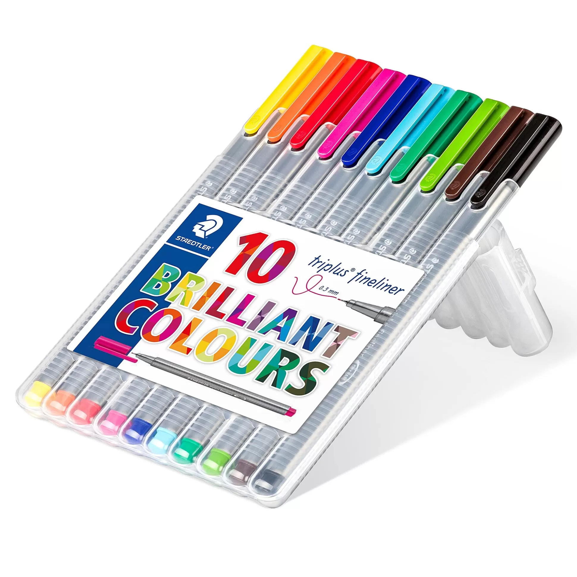 STAEDTLER Stiften-Triplus Fineliner Driekantig Assorti 10 Stuks