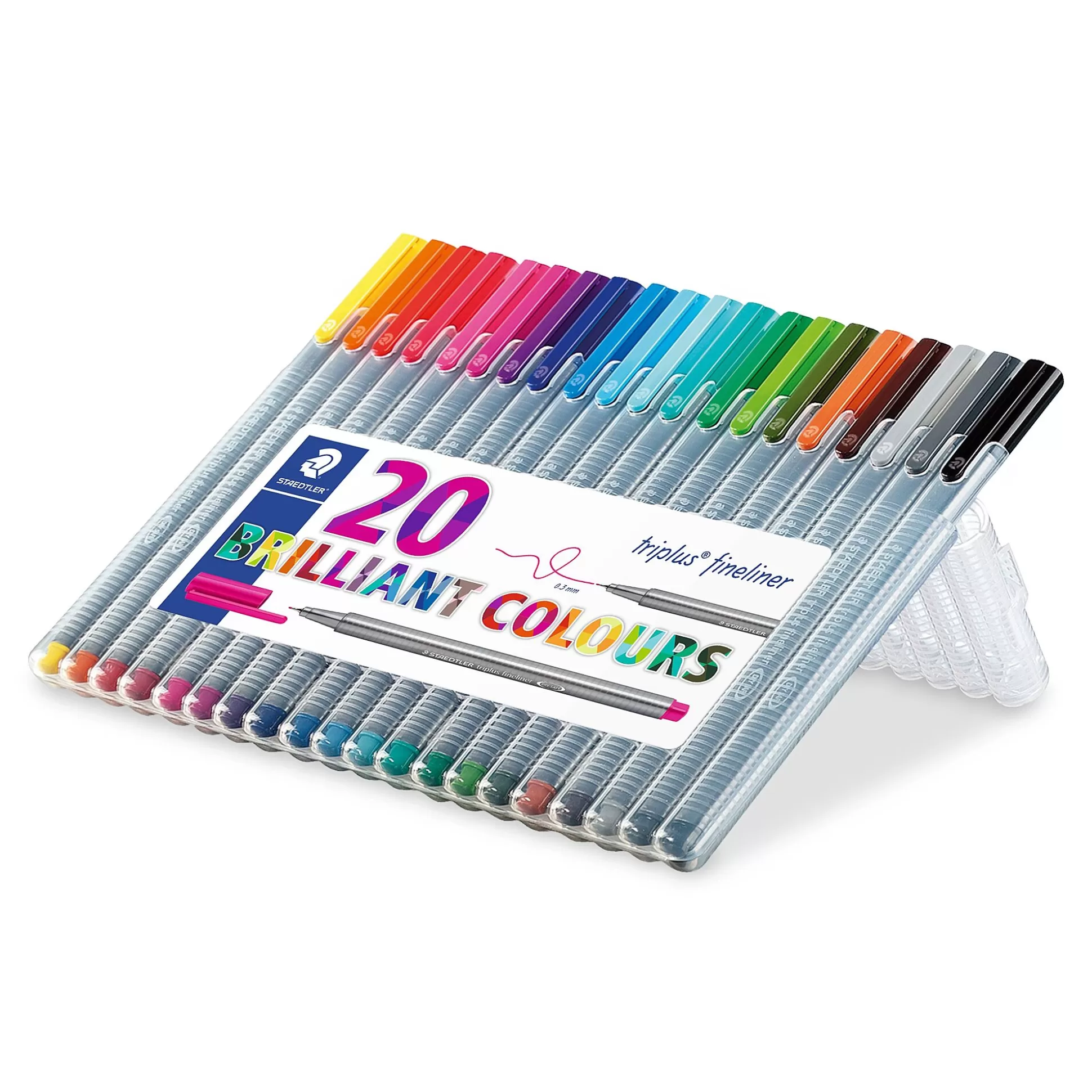 STAEDTLER Stiften-Triplus Fineliner Driekantig Assorti 20 Stuks