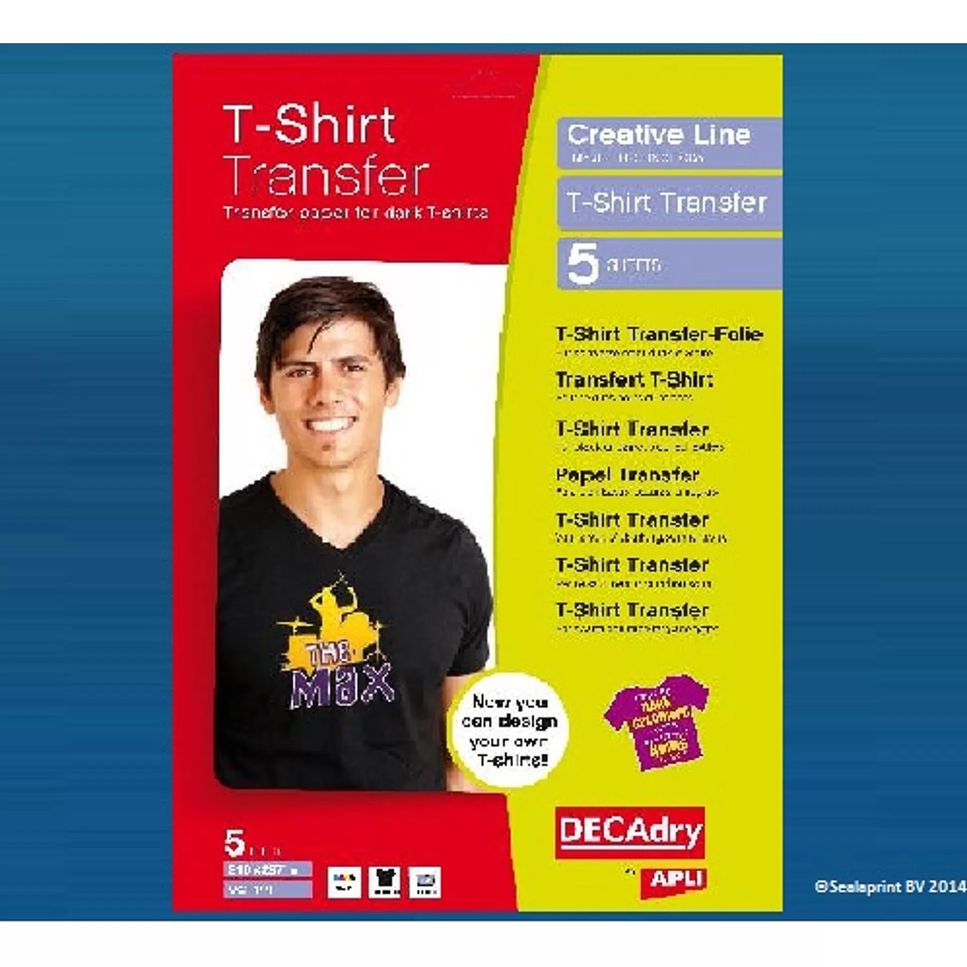 APLI Printpapier-T-Shirttransfert I Donker 5 A4-Vellen