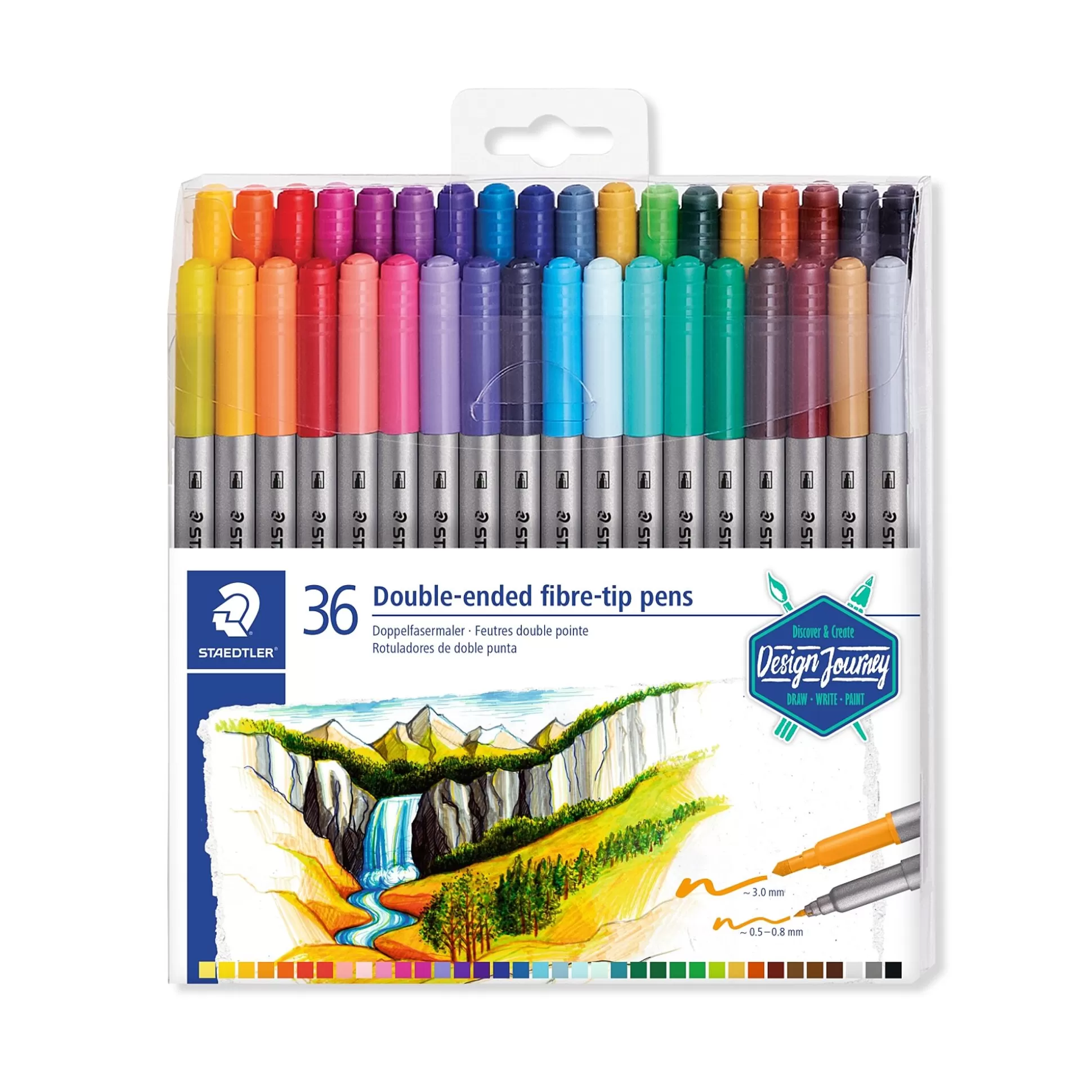 STAEDTLER Stiften-Twin Tip Kleurstift Dubbele Punt 36 Stuks