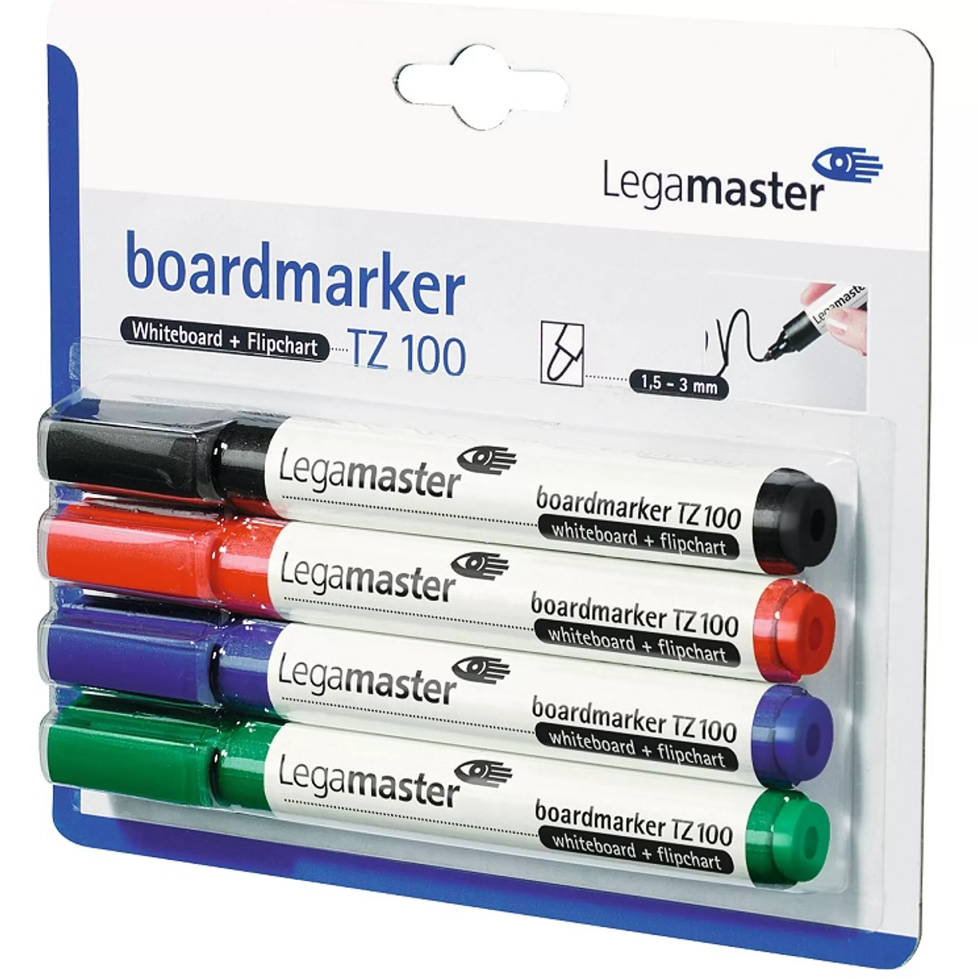 LEGAMASTER Klein Presentatiemateriaal-Tz100 Board Marker 1,5-3Mm Assortiment 4 Stuks