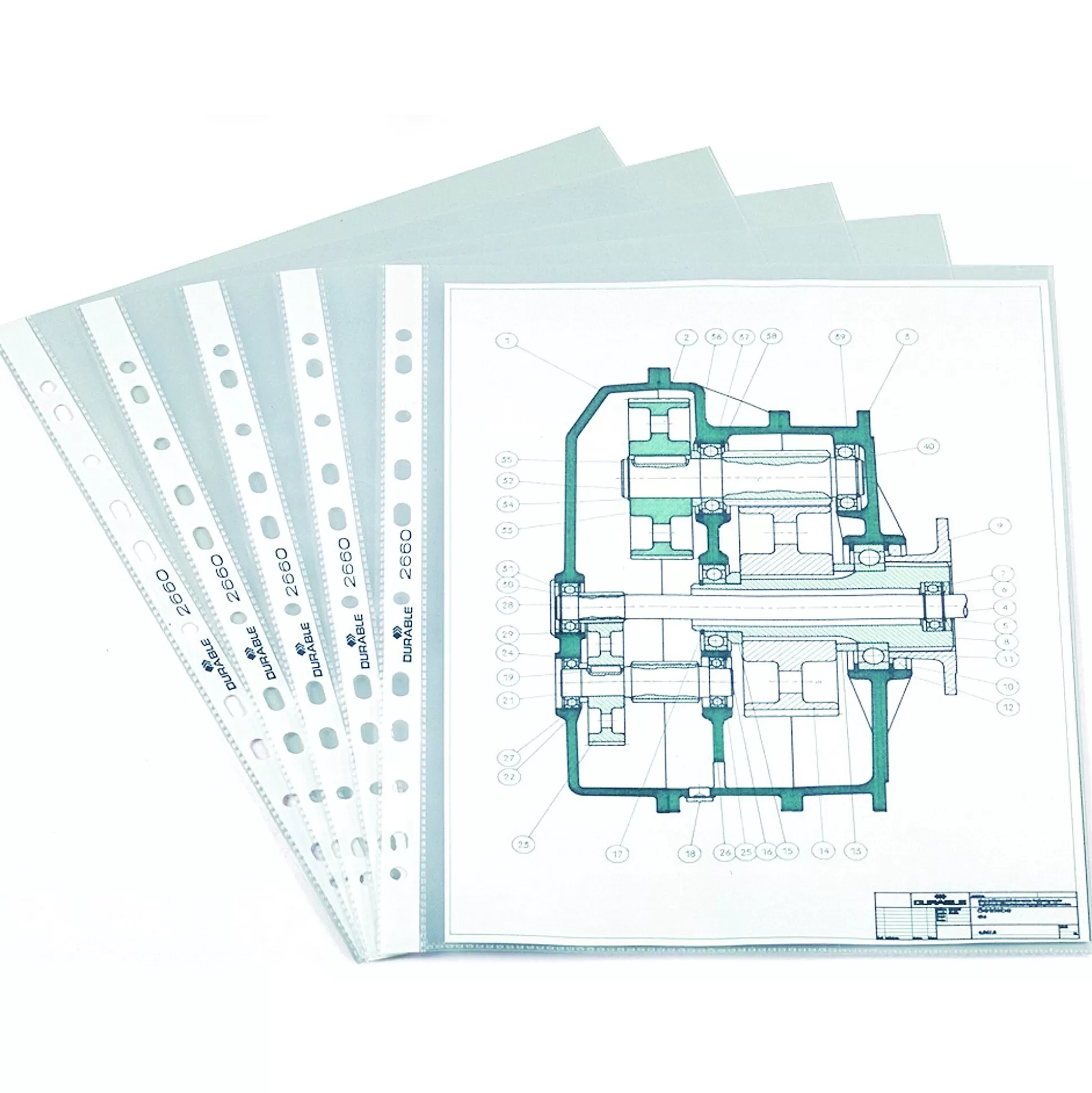 DURABLE Klasseren-U-Map Pp Universeel A4 Transparant (Gestructureerd) 100 Stuks