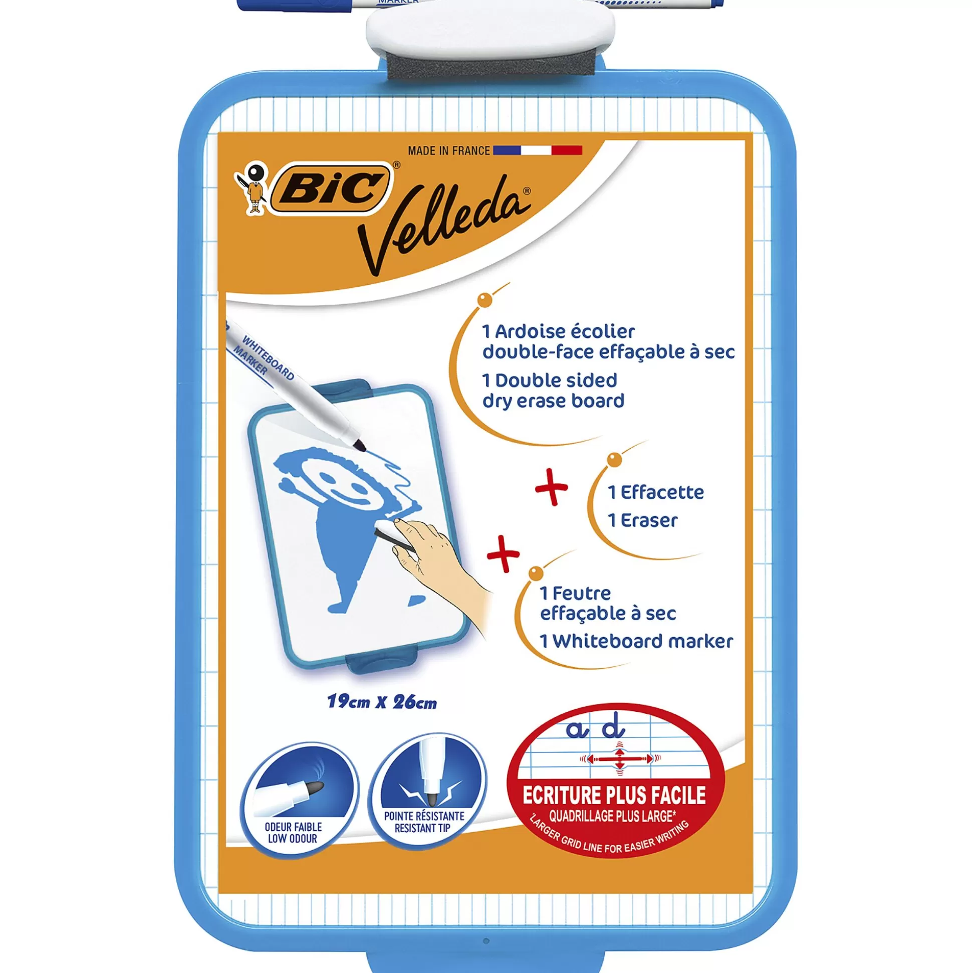 BIC Borden-Velleda Whiteboard Dubbelzijdig 26X19Cm + Stift + Wisser