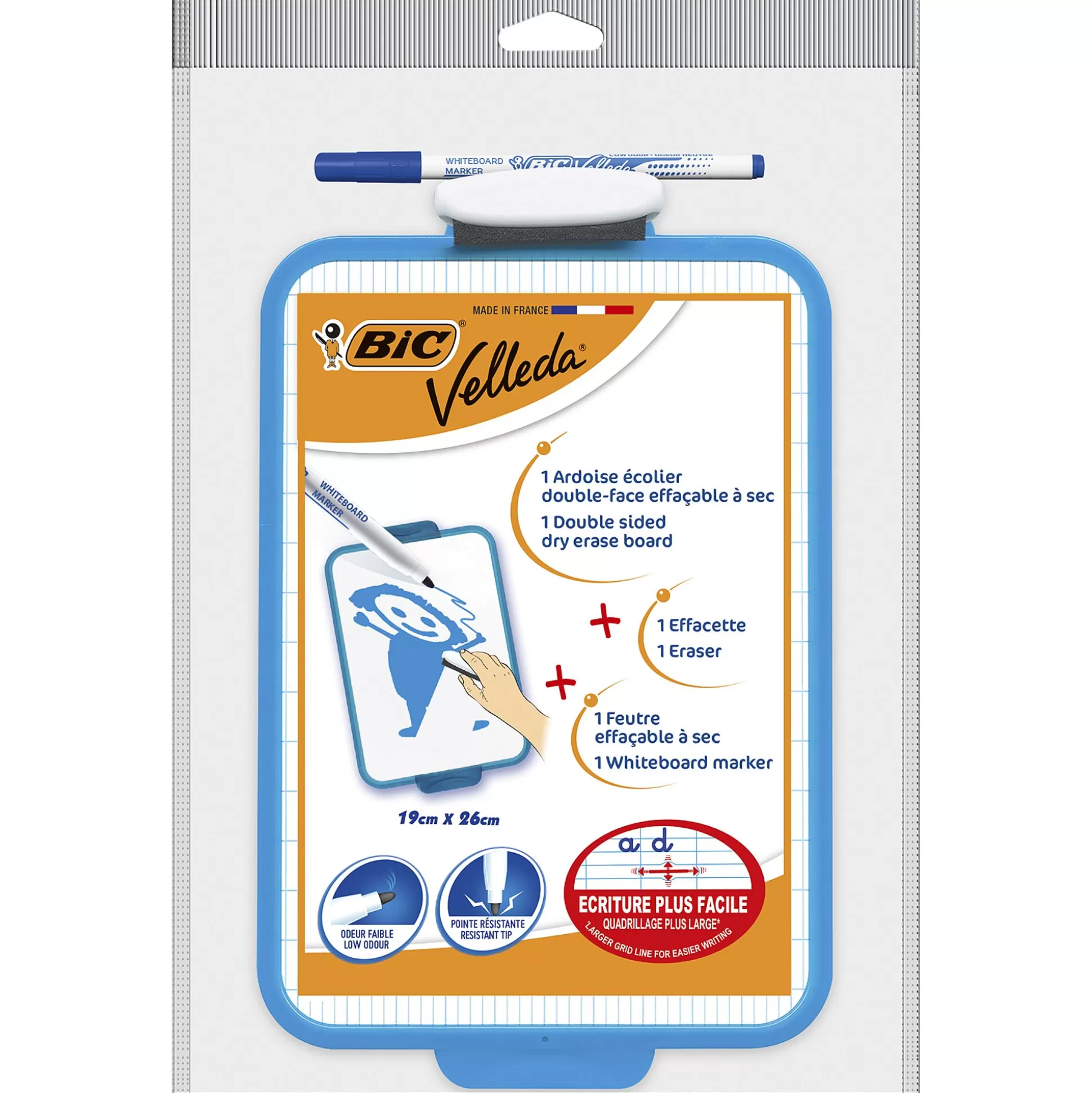 BIC Borden-Velleda Whiteboard Dubbelzijdig 26X19Cm + Stift + Wisser