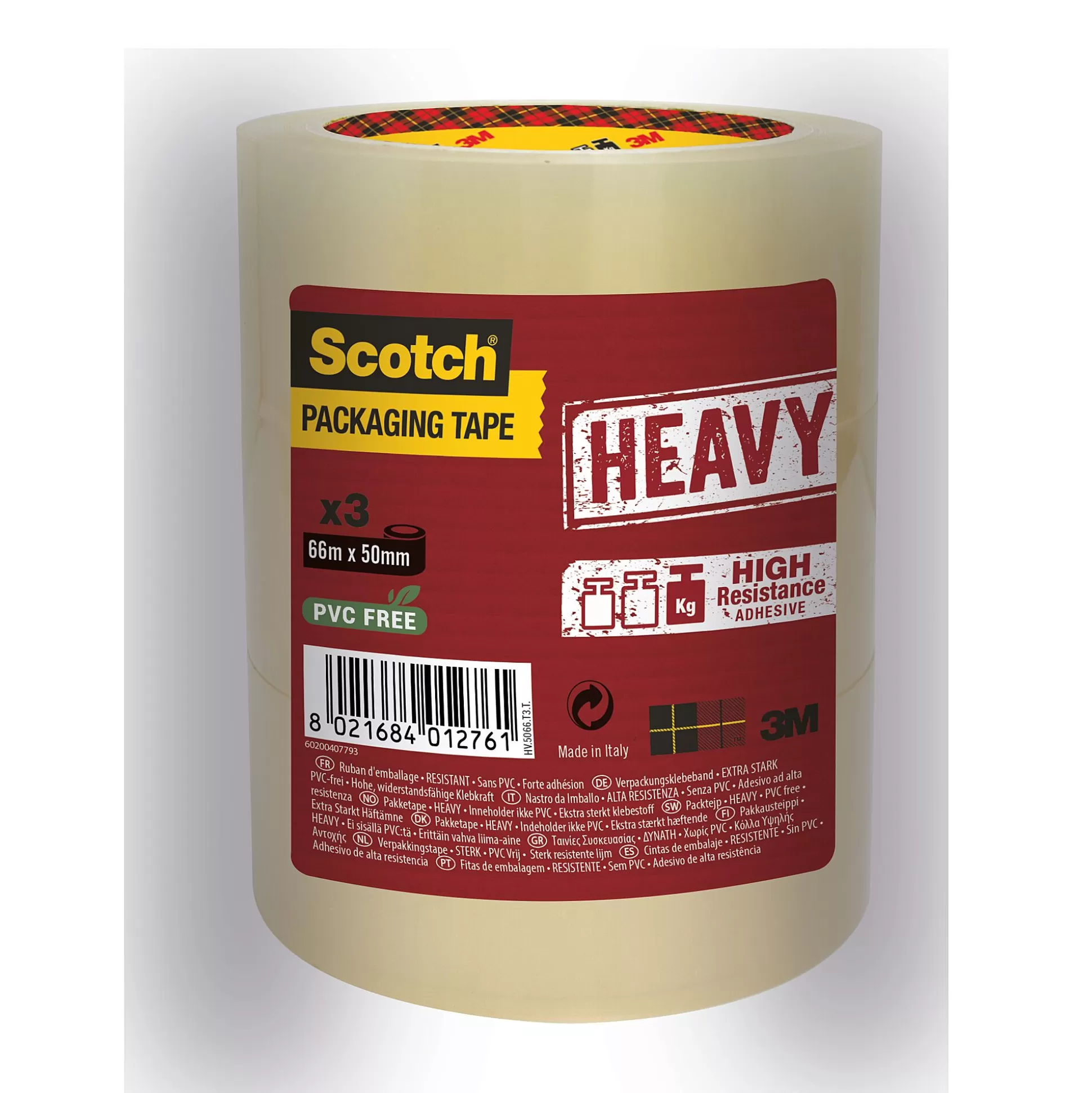 SCOTCH Lijmen & Plakken-Verpakkingstape 50Mm X 66M Transparant Extra Sterk 3 Rollen