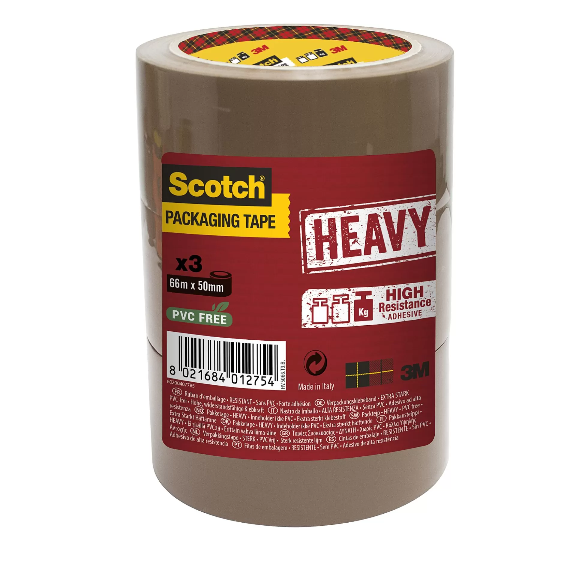 SCOTCH Lijmen & Plakken-Verpakkingstape Heavy Bruin 50Mm X 66M 3 Stuks