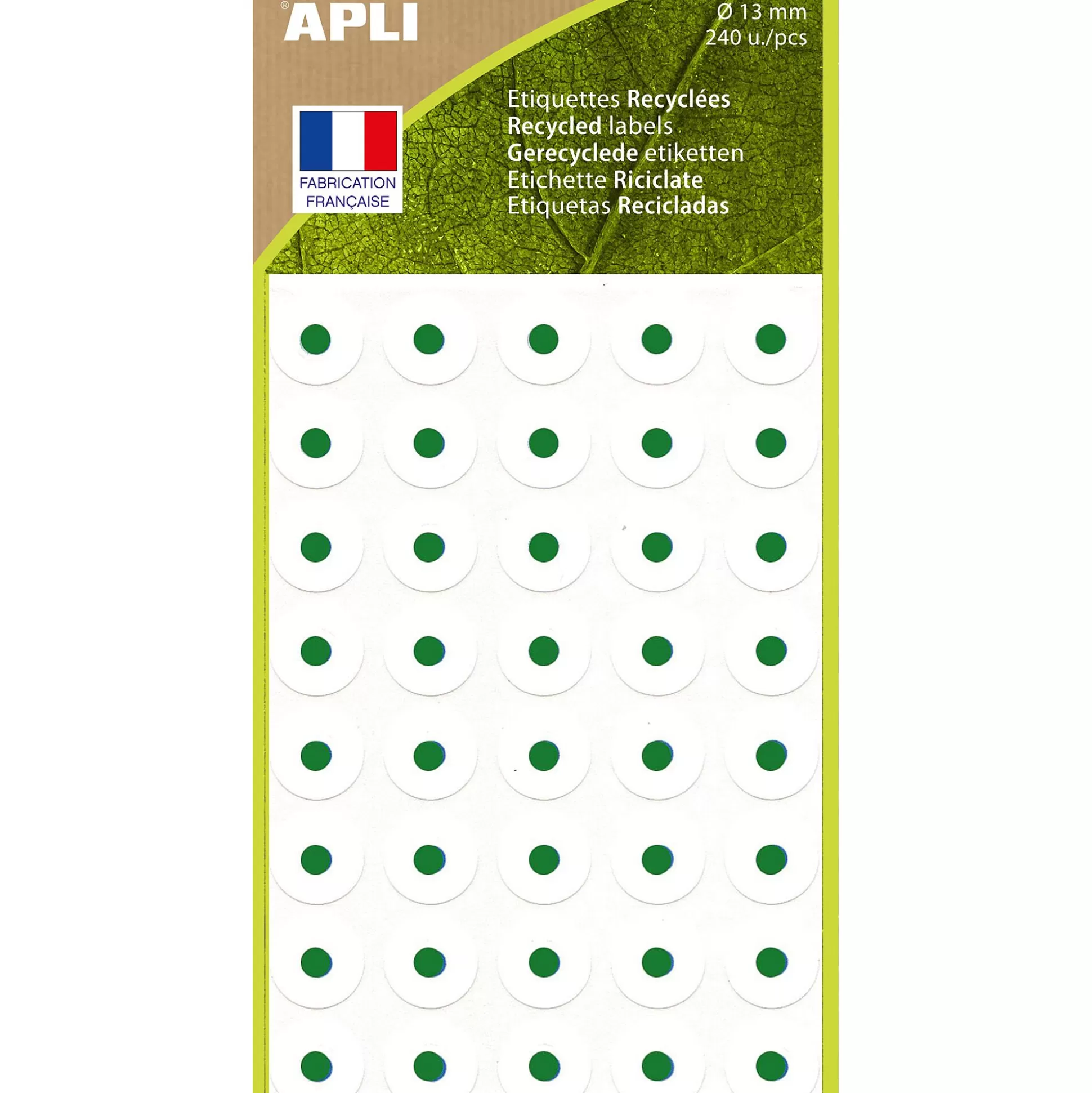 APLI Etiketten & Labels-Versterkingsringen Wit 13Mm 100% Gerecycleerd 240 Stuks