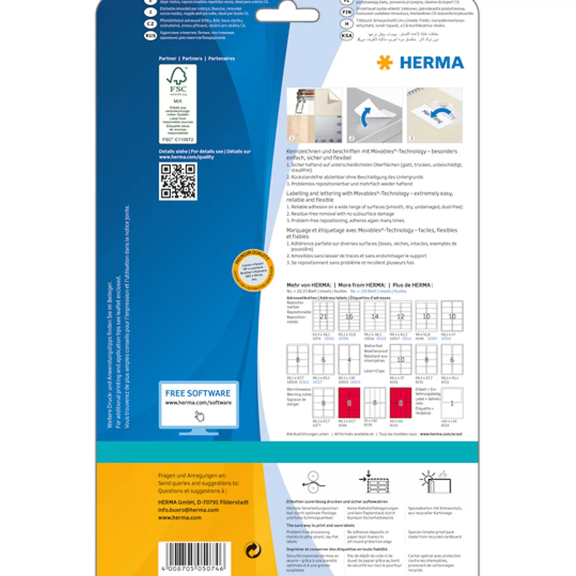 HERMA Etiketten & Labels-Verwijderbare Adresetiketten 6,35X3,81Cm 25 A4-Vellen 525 Stuks