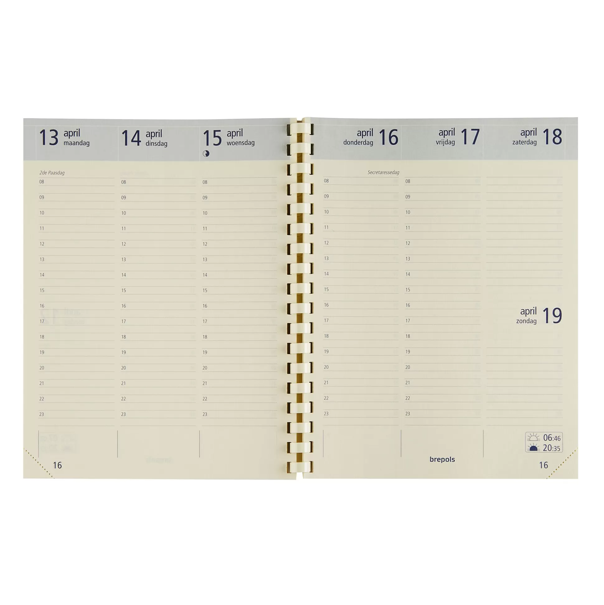 BREPOLS Agenda's-Vulling Agenda 17,2X22Cm 1 Week Op 2 Pagina's Nl Optivision