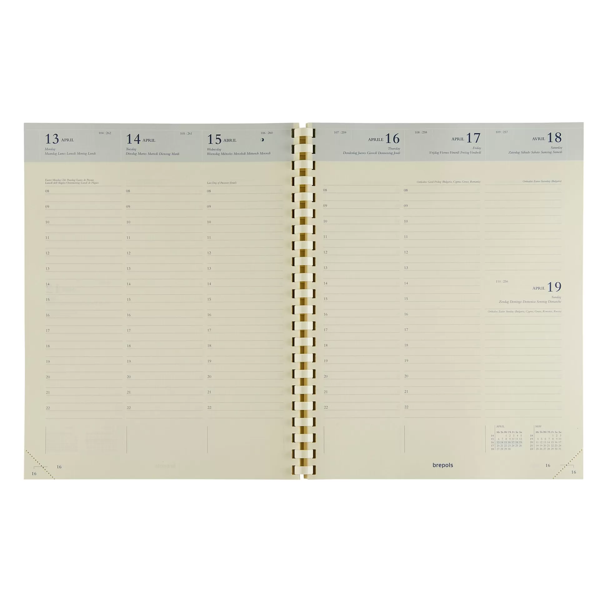 BREPOLS Agenda's-Vulling Agenda 21X27Cm 1 Week Op 2 Pagina's 6 Talen Concorde