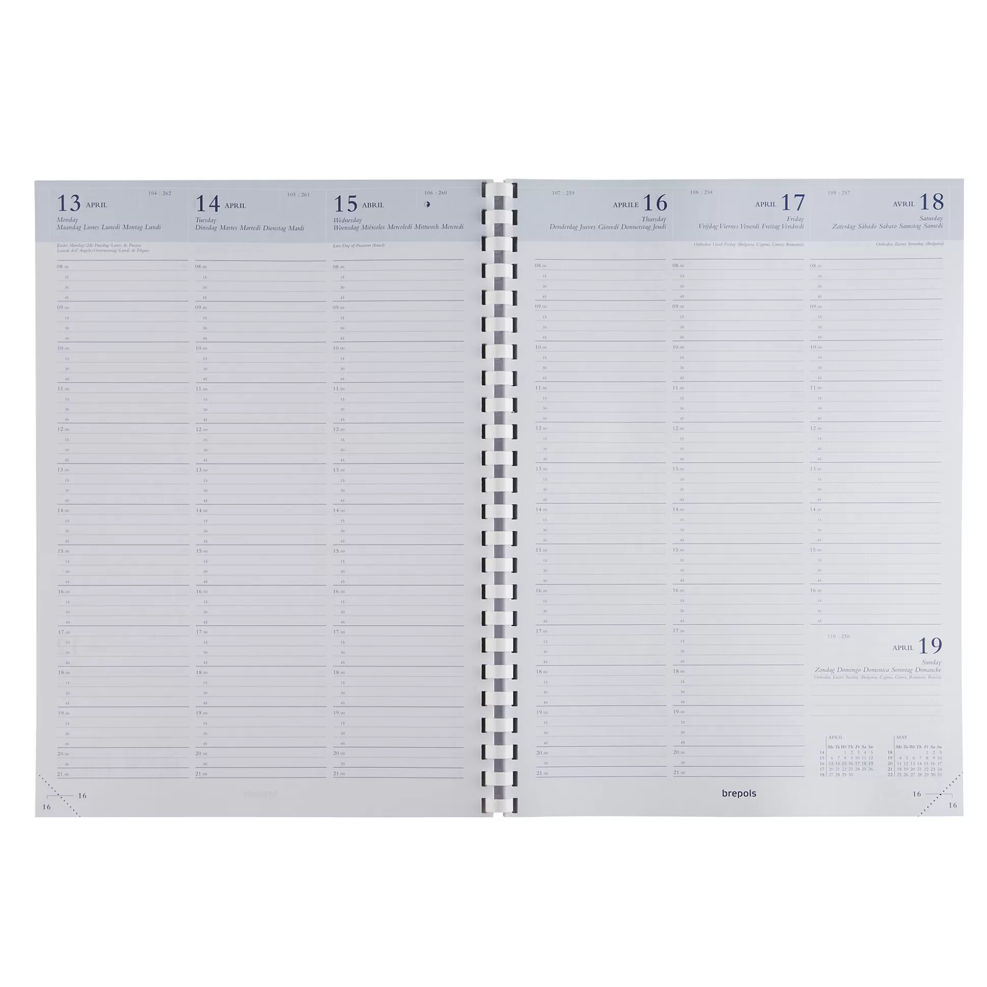 BREPOLS Agenda's-Vulling Agenda 21X29Cm 1 Week Op 2 Pagina's 6 Talen Omega