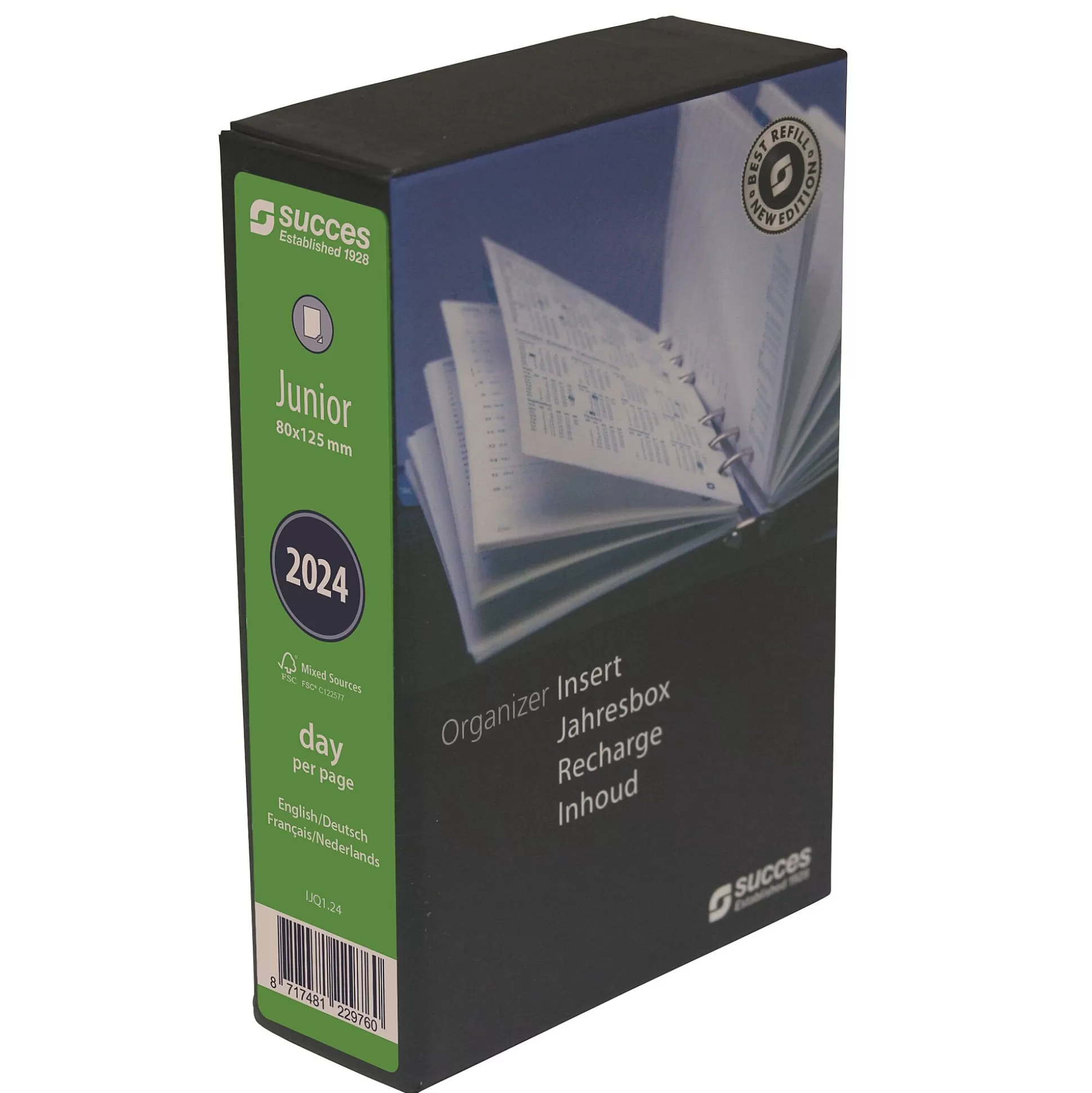 SUCCES Planners & Lijstjes-Vulling Agenda 8X12,5Cm 1 Dag Per Pagina 4 Talen Junior