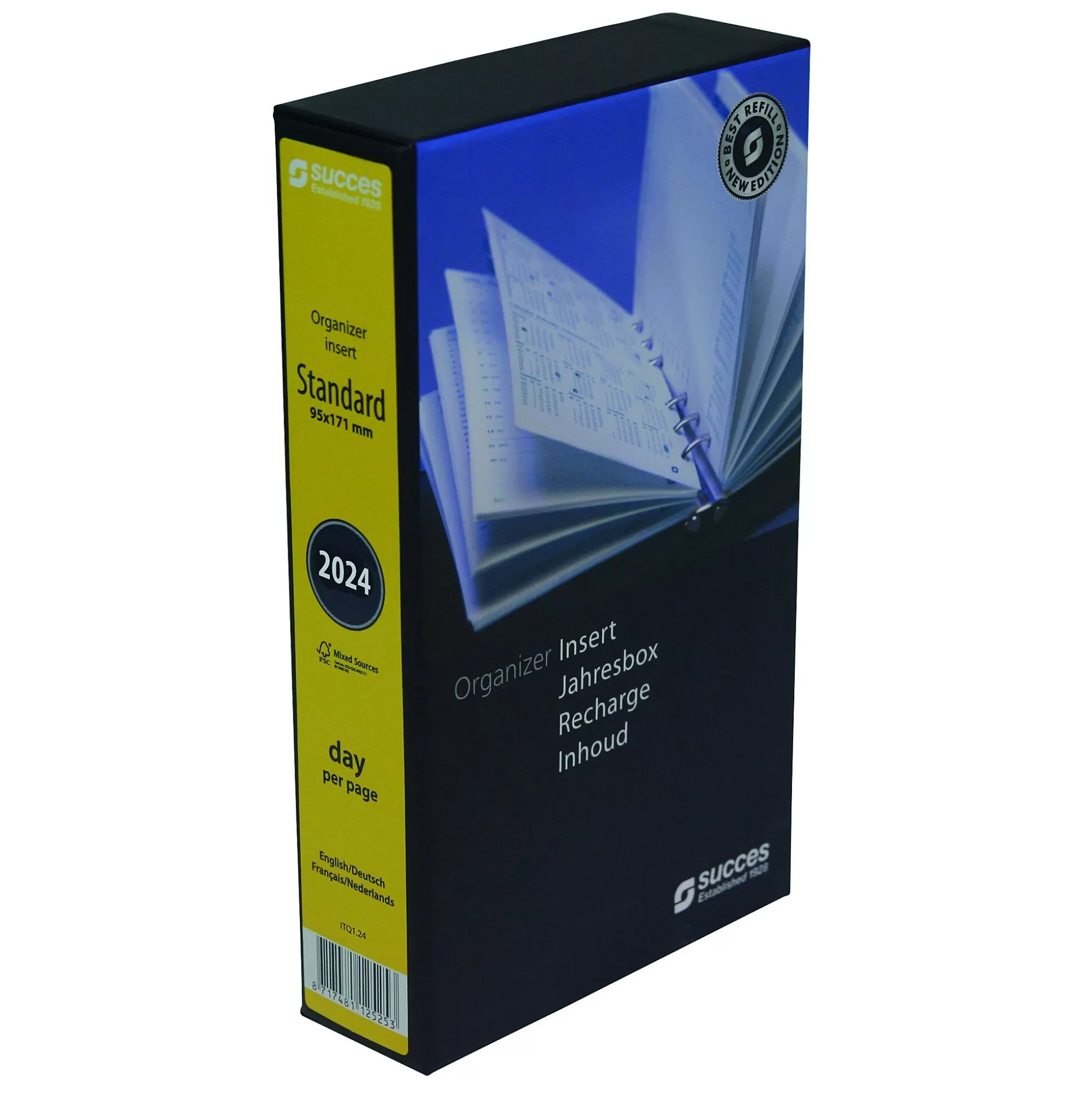 SUCCES Planners & Lijstjes-Vulling Agenda 9,5X17,1Cm 1 Dag Per Pagina 4 Talen Standard