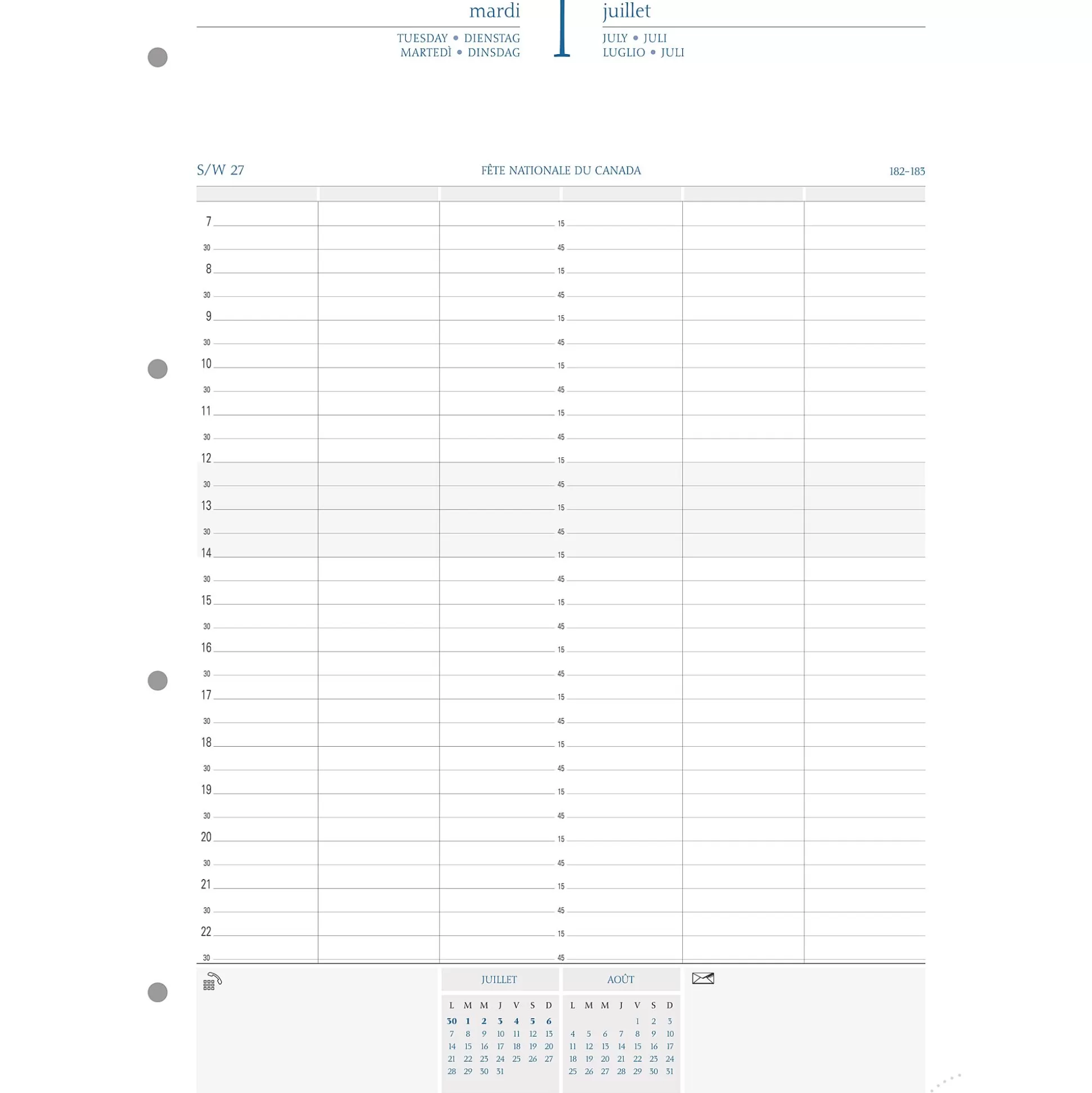 EXACOMPTA Planners & Lijstjes-Vulling Agenda A4 1 Dag Per Pagina Exa 29