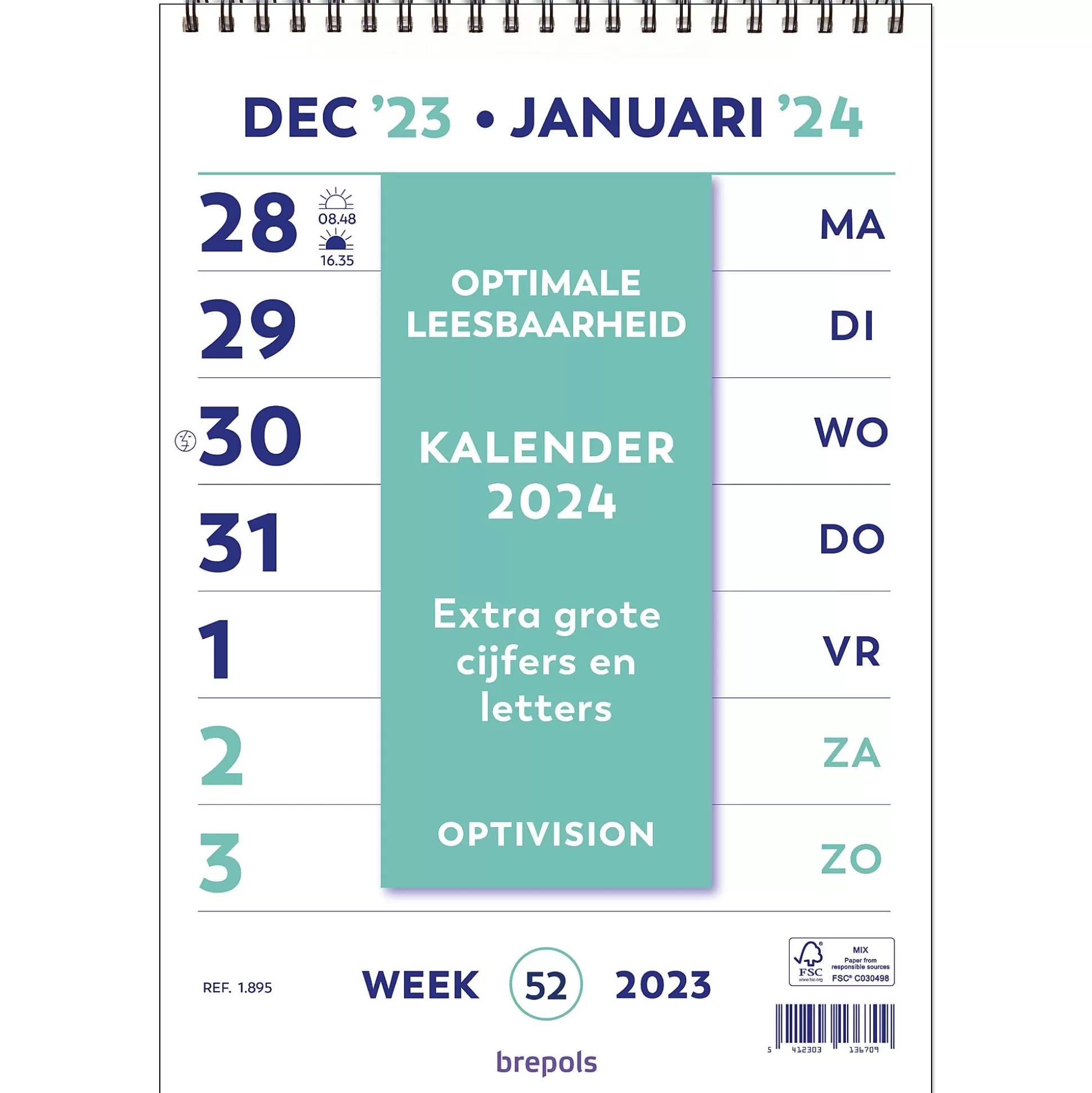 BREPOLS Kalenders-Weekkalender A4 Nl Optivision