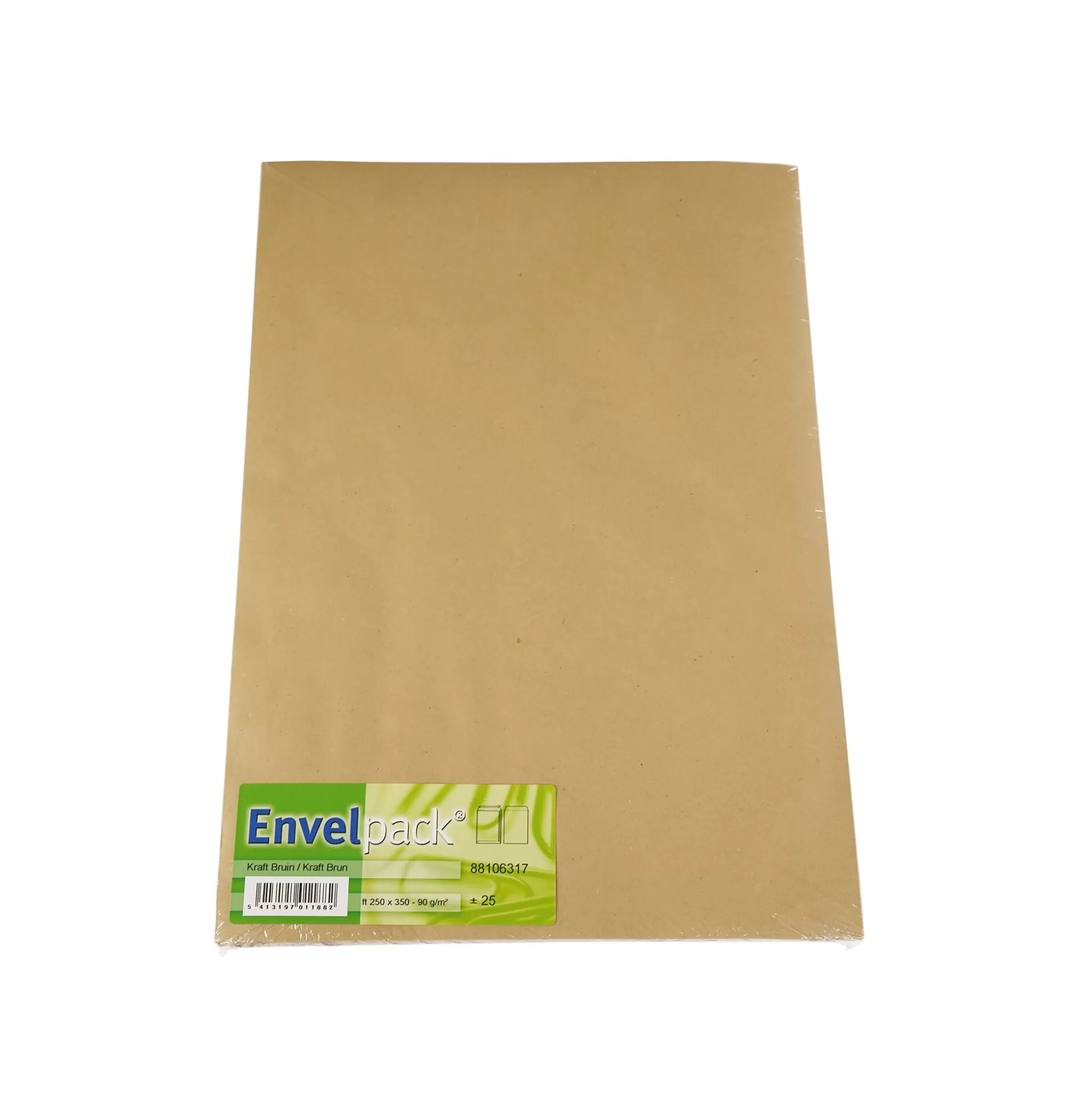 ENVELPACK Enveloppen & Postzegels-Zakenvelop 175X265Mm Bruin 90G/M Strip 25 Stuks